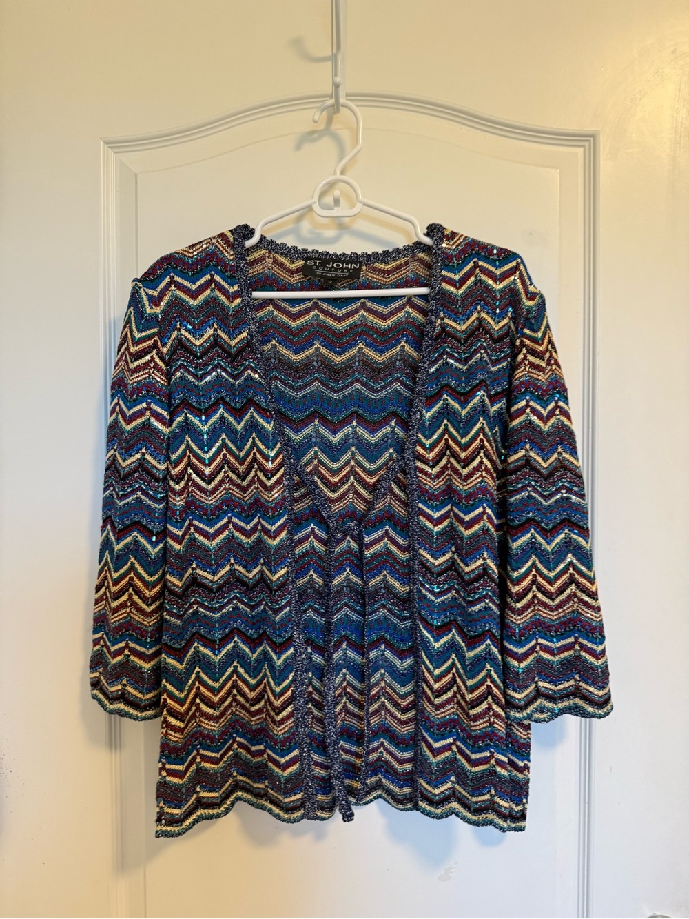 St. John Couture by Marie Grat Multicolor Chevron Knit 3-Piece Skirt Co-Ord Set